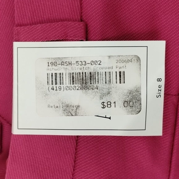 Ashworth women's size 8 gameday hot pink button ankle pants - Picture 13 of 13